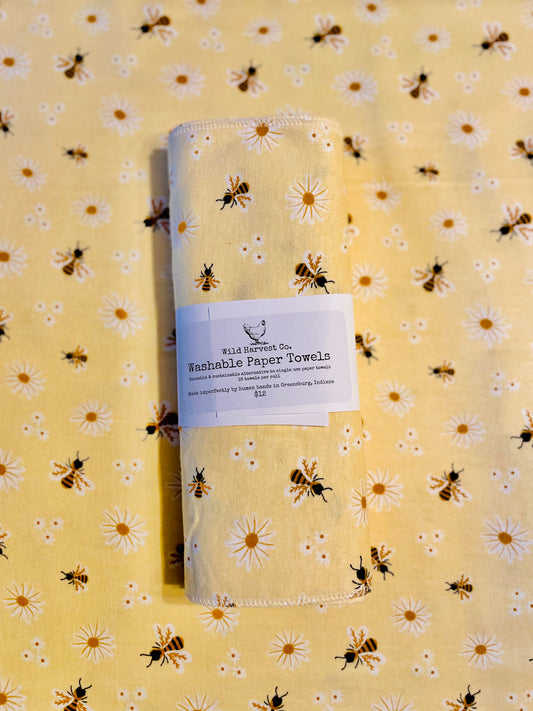 Buzzing Bees Washable Paper Towels