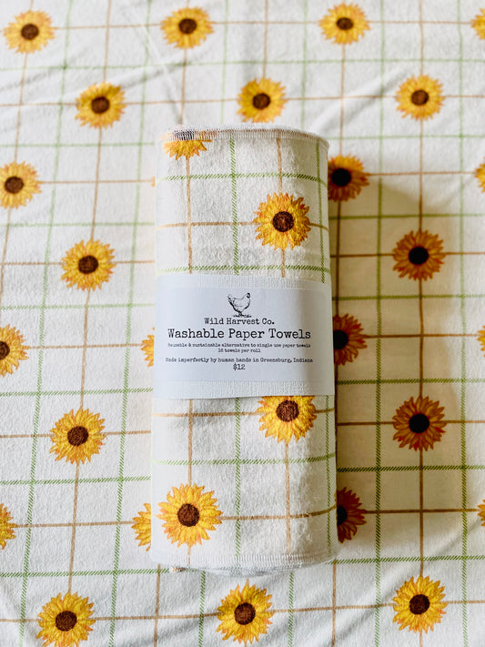 Sunflower Grid Washable Paper Towels