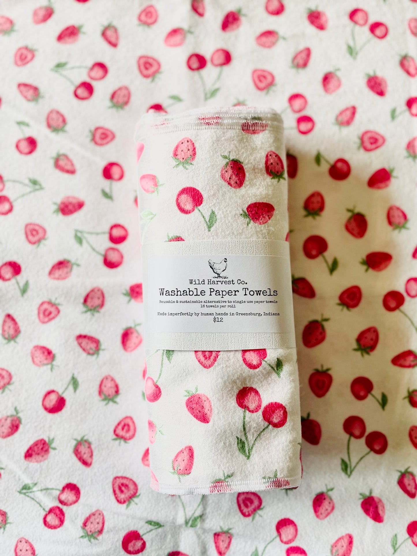 Cherries & Berries Washable Paper Towels