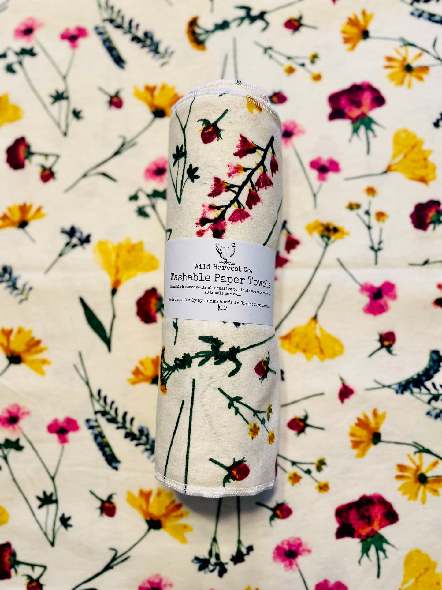 Scattered Wildflowers Washable Paper Towels